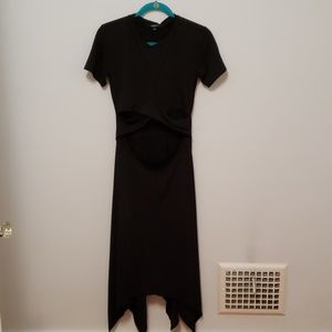 Black flowing cut out midsection goth dress size L